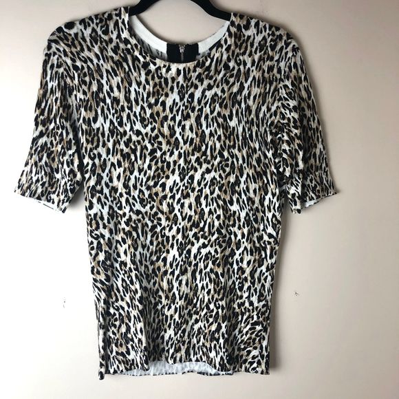 White House Black Market Sweaters - WHBM | Leopard Print Short Sleeve Sweater